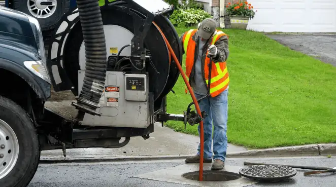 Technician using specialized drainage equipment for sewer line cleaning and foundation protection in Hollywood, FL